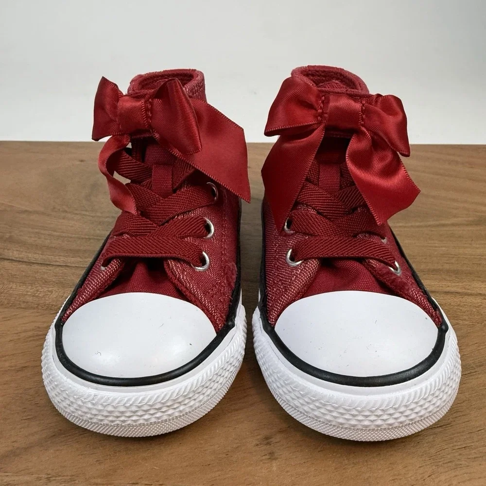 New Little Kids Converse Chuck Taylor All Star 1V High Top Bow Sneakers Size 5 C